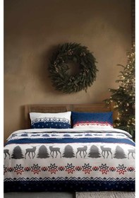 Resim Cotton Collection Kışlık Pazen Tek Kişilik Nevresim Seti Winter Renkli 