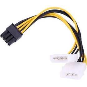 Resim 8 pin PCIE için 2x Molex ekran kartı güç kablosu 