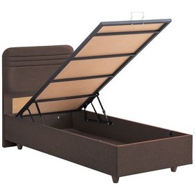 Resim Mila Tek Kişilik Baza Başlık Orthosoft Yatak Seti - Koyu Kahve 90x200 