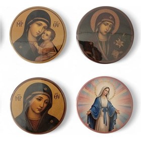 Resim Meryem Ana Magnet 2.set - 4'lü Meryem Ana Magnet Karışık Renkli 