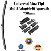 Resim Silecek Süpürgesi Üniversal Muz Tipi Multi Adaptörlü Aparatlı 70mm 70cm Silbak 