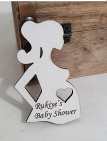 Resim Isme Özel Hamile Kadın Magnet, Kişiye Özel Babyshower 