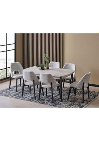 Resim Enzo Ortadan Açılır Yemek Masası 90x150 Cm Gri 