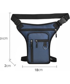 Resim C Mavi Tarzı Motorsiklet Bırak Bacak Yan Çantası Su Geçirmez Eva Sert Kabuk Çanta Açık Hava Rahat Bel Çantası Motosiklet Bisiklet Çantası Bisiklet Hip Kemer Çantası (Yurt Dışından) 