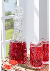 Resim Glamis Cam Fleur De Lis Model Karaf 2 Bardaklı Set 
