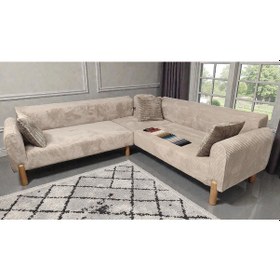 Resim Mimoza Köşe Koltuk Bej 