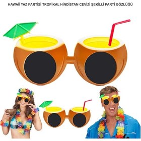 Resim Techmrt Hindistan Cevizi Tropikal Hawaii Yaza Merhaba Parti Gözlüğü 