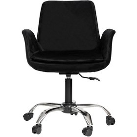 Resim Markaelz Krom Metal Ayaklı Ofis Çalışma Sandalyesi Pescado Siyah 