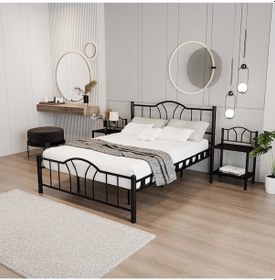 Resim Argimo Bella Çift Kişilik Ferforje Metal Karyola Siyah 180 x 200 