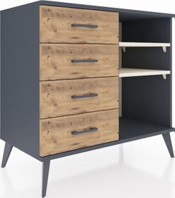 Resim Hyperion Şifonyer 2 Raflı 4 Çekmeceli 88x44x80 Antrasit-aytaşı/çam Aytaşı/çam 