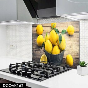 Resim Olinpa Cam Ocak Arkası Koruyucu | Limon Desenli 