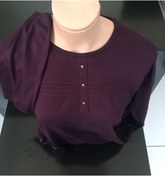 Resim Kadın Mor Büyük Beden Anne Penye Bluzu Civili 