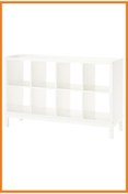 Resim Alony Home Kallax Ayaklı Açık Raf Ünitesi 147 X 94 Cm Beyaz 