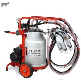Resim Melasty Ecomini İkili İnek Süt Sağma Makinesi Alüminyum Güğüm-silikon Kuru -3197 