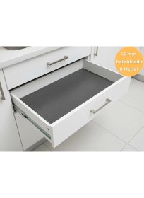 Resim Almital Mobilya Aksesuarlari Almital 48 cm x 1 M Antrasit Çizgi Desenli Suni Deri, Çekmece içi Kaydırmaz Halı , Dolap içi raf örtüsü 