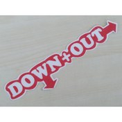Resim DNZSM DOWN OUT STİCKER 22x3cm (2ADET) (AŞAĞI ÇIKIŞ) SPORT DOWN OUT YAZISI, DOWN OUT ETİKETİ ÇIKARTMASI 