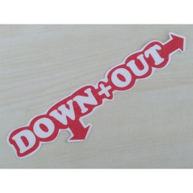 Resim DNZSM DOWN OUT STİCKER 22x3cm (2ADET) (AŞAĞI ÇIKIŞ) SPORT DOWN OUT YAZISI, DOWN OUT ETİKETİ ÇIKARTMASI 