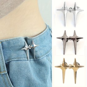 Resim Kadınlar için 1 adet/3 adet Paket Yırtılmaz Bel Tokası, Pantolon Bel Değiştirme Küçük Araç, Etek Bel Yırtılmaz Toka, Çapraz Şekilli Alaşım Bel Tokası 