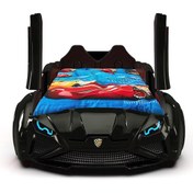 Resim Lambo - Kapıları Açılır Arabalı Yatak - Koltuklu, Siyah Tek Kişilik 