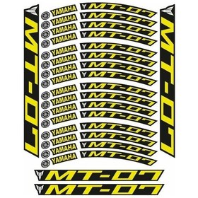 Resim Florasan Sarı Baskı Yamaha Mt-07 Uyumlu 1 Set Jant Şeridi 