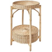 Resim 2 Katlı Rattan Komodin-Sehpa MeridyenDukkan 52 cm Doğal El Örmesi 