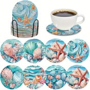 Resim Elmas Boyama - 8 adet DIY Okyanus Serisi Elmas Sanat Tabakları Standı ile - Canlı Deniz Hayatı Tasarımı, Kompozit Ahşap El Sanatları Kiti Yetişkinler ve Başlangıçlar için, 8 Benzersiz Tabak Tasarımı Dahil, Arkadaşlar için Mükemmel Hediye, DIY El Sanatları Kiti | Canlı Tasarım | El Sanatları Kiti Hediyesi, Elmas Sanat 