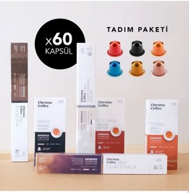 Resim Chroma Coffee Tadım Paketi 60 Adet Nespresso Uyumlu Kapsül 6'lı Set 