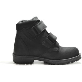 Resim Raker 8050 Hakiki Deri Siyah Cırtlı Ortopedik Erkek Çocuk Bot Siyah 