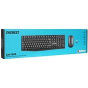 Resim EVEREST KM-7500, Siyah, Türkçe Q, Kablosuz, Klavye Mouse Set 