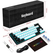 Resim Carrierjzcat V800BW 68 Tuşlu Mekanik Tuş Başlıkları Işık Oyun Klavyesi 