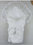 Resim Yenidoğan İpek Pamuklu İnci Lüks Kundak Bebek Battaniyesi Ekru Çok Renkli 