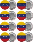 Resim Venezuella Bayrağı Çanta Rozeti Seti 8 Adet En Büyük Boy 5.8Cm Iğ 