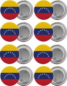 Resim Venezuella Bayrağı Çanta Rozeti Seti 8 Adet En Büyük Boy 5.8Cm Iğ 