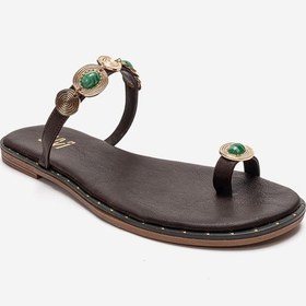 Resim Luvishoes Martınez Kahverengi Tokalı Hakiki Deri Kadın Parmak Arası Terlik 