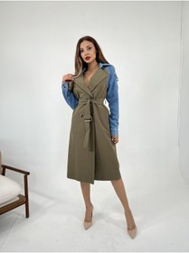 Resim Womengrom Fame Kadın Denim Marina Trençkot Haki 
