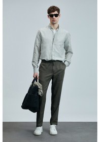 Resim Lufian Karl Smart Erkek Chino Pantolon Slim Fit Yeşil Yeşil 111190350100600 Yeşil 