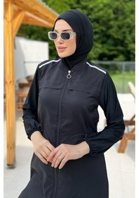 Resim Tam Kapalı Uzun Boy Tek Mayo Üst 2351 Siyah Siyah 