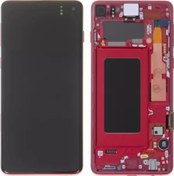 Resim Te Samsung Uyumlu S10 G973f Uyumlu Çıtalı Lcd Ekran Kırmızı 