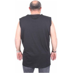 Resim Starbattal Büyük Beden Baskılı Kolsuz Tişört Step Up Level 25155 Sıyah Siyah 