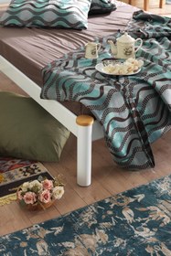 Resim Unimet Lulis Çift Kişilik Metal Karyola-beyaz (AHŞAP LATALI) 