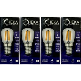 Resim Heka 2w 22w 2700k Sarı Işık E14 Duylu Led Rustik Ampul 4 Adet 