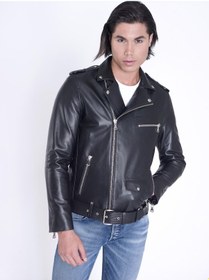Resim Kemerli Motorcu Orijinal Deri Mont Siyah 
