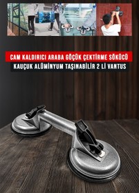 Resim PROXTECH Premium Yüksek Kalite Cam Fayans Kaldırma Metal Alüminyum 3lü 2li SetCam Fayans Taşıma Vantuz 