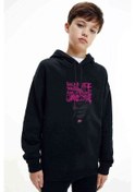 Resim Fight Club Baskılı Unisex Çocuk Kapüşonlu Siyah Sweatshirt (528741825) Siyah 