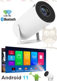 Resim Happy Owl Taşınabilir Sinema Projektörü 4K Ev Sineması Android 12 130" inç Yansıtma Projeksiyon Cihazı 