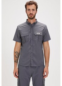 Resim Bad Bear Fernardo Kısa Kollu Erkek Gömlek-5039 Asphalt Antrasit 