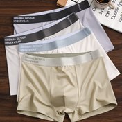 Resim 4 Adet Erkek Bokser Briefs Seti, Düz Renk, Polyester Karışımı, Yüksek Esneklik, Örgü Kumaş, Casual Giyim, Shortie Stili, 125 g/m² Kumaş Ağırlığı, Ter Geçirmez 