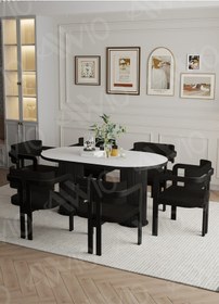 Resim Avvio Bohem Ayak 6'lı Tokyo Metal Demonte Sandalye 80x180 Masa Sandalye Takımı Beyaz 