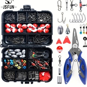 Resim JSFUN Ultimate 263 Parça Balıkçılık Takımı, Paslanmaz Çelik Pense, Kanca & Ağırlık Kaydırıcıları ile - Balıkçılar için Tam Ekipman Kutusu Seti 