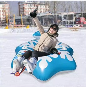 Resim Şişme Kar Kızağı, Karda Kayma Botu, Tutamaçlı Şişme Kayak Botu Çok Renkli 